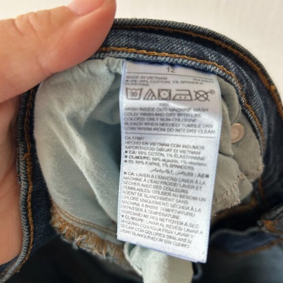 Old Navy Ankle Jeans Womens 12 Distressed Dark Wash Pockets Mid Rise - Picture 7 of 7